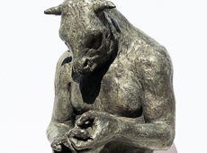 Large Minotaur bust (with bird)